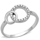 Jewelry Rings 3W756 Rhodium Brass Ring with AAA Grade CZ