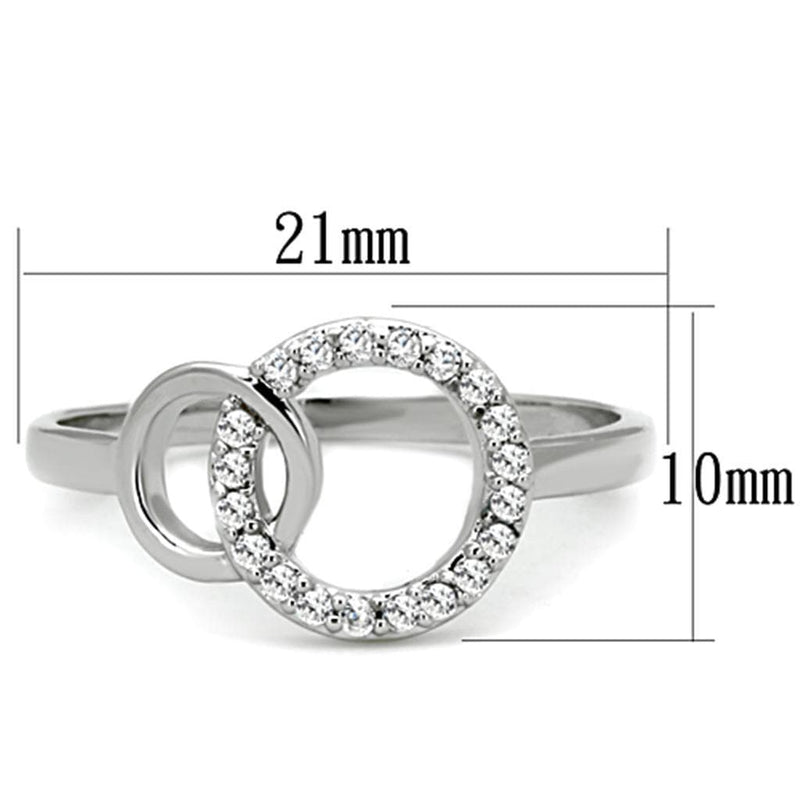 Jewelry Rings 3W756 Rhodium Brass Ring with AAA Grade CZ