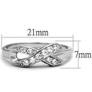 Jewelry Rings 3W757 Rhodium Brass Ring with AAA Grade CZ