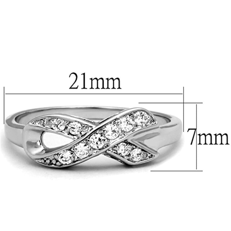 Jewelry Rings 3W757 Rhodium Brass Ring with AAA Grade CZ