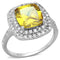 Silver Jewelry Rings Jewelry Rings 3W760 Rhodium Brass Ring with AAA Grade CZ in Topaz Alamode Fashion Jewelry Outlet