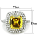 Silver Jewelry Rings Jewelry Rings 3W760 Rhodium Brass Ring with AAA Grade CZ in Topaz Alamode Fashion Jewelry Outlet