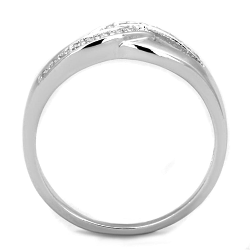 Jewelry Rings 3W763 Rhodium Brass Ring with AAA Grade CZ