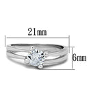 Jewelry Rings 3W764 Rhodium Brass Ring with AAA Grade CZ