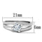 Jewelry Rings 3W764 Rhodium Brass Ring with AAA Grade CZ