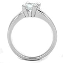 Jewelry Rings 3W764 Rhodium Brass Ring with AAA Grade CZ