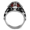 Men's Band Rings TK2507 Stainless Steel Ring with AAA Grade CZ in Garnet