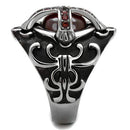 Men's Band Rings TK2507 Stainless Steel Ring with AAA Grade CZ in Garnet