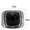 Men's Band Rings TK2514 Stainless Steel Ring with Synthetic in Jet