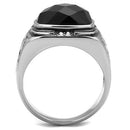 Men's Band Rings TK2514 Stainless Steel Ring with Synthetic in Jet