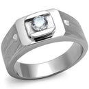 Men's Band Rings TK2518 Stainless Steel Ring with AAA Grade CZ