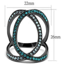 Men's Band Rings TK2557 Stainless Steel Ring with Top Grade Crystal