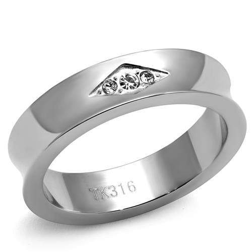 Silver Jewelry Rings Men's Band Rings TK2562 Stainless Steel Ring with Top Grade Crystal Alamode Fashion Jewelry Outlet