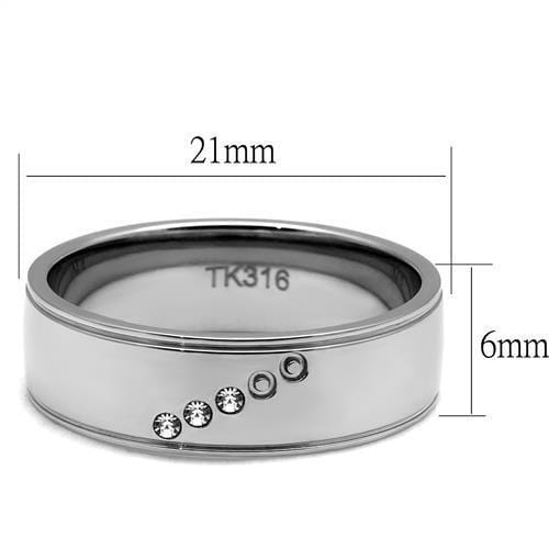 Men's Band Rings TK2564 Stainless Steel Ring with Top Grade Crystal