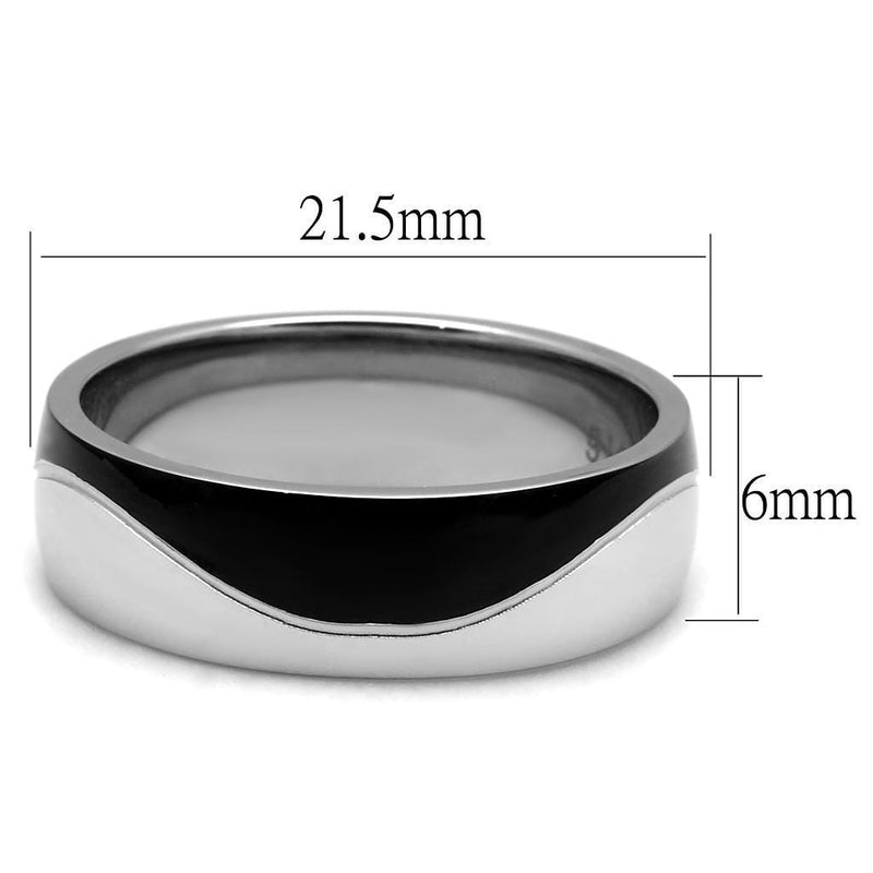 Silver Jewelry Rings Men's Band Rings TK2567 Two-Tone Black - Stainless Steel Ring Alamode Fashion Jewelry Outlet