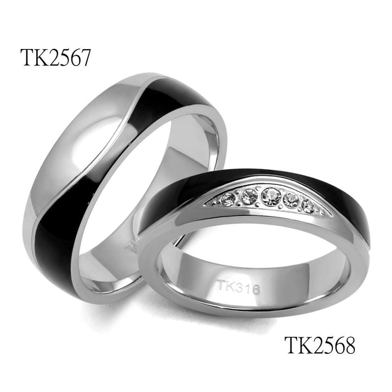 Men's Band Rings TK2567 Two-Tone Black - Stainless Steel Ring