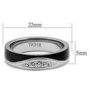 Men's Band Rings TK2568 Two-Tone - Stainless Steel Ring with Crystal