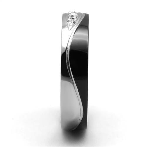 Men's Band Rings TK2568 Two-Tone - Stainless Steel Ring with Crystal