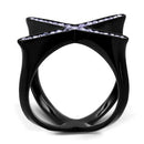 Men's Band Rings TK2603 Black - Stainless Steel Ring with Top Grade Crystal