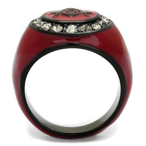 Men's Band Rings TK2638 Black - Stainless Steel Ring with Top Grade Crystal