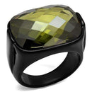 Men's Band Rings TK2639 Black - Stainless Steel Ring in Olivine color