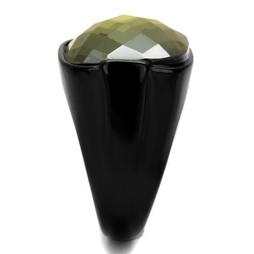 Men's Band Rings TK2639 Black - Stainless Steel Ring in Olivine color