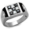 Men's Band Rings TK2663 Stainless Steel Ring with AAA Grade CZ in Jet