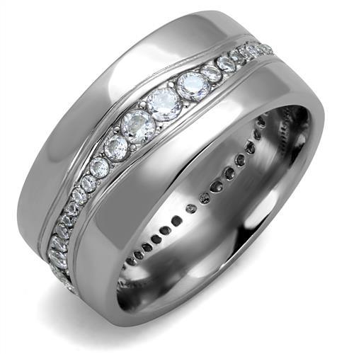 Men's Band Rings TK2667 Stainless Steel Ring with AAA Grade CZ