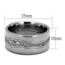 Men's Band Rings TK2667 Stainless Steel Ring with AAA Grade CZ