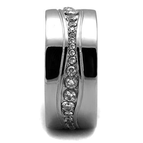 Silver Jewelry Rings Men's Band Rings TK2667 Stainless Steel Ring with AAA Grade CZ Alamode Fashion Jewelry Outlet