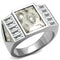 Men's Band Rings TK2784 No Plating Stainless Steel Ring with AAA Grade CZ