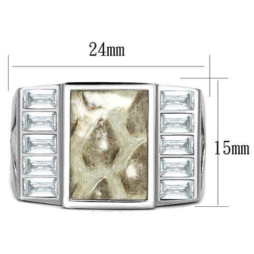 Men's Band Rings TK2784 No Plating Stainless Steel Ring with AAA Grade CZ