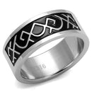 Men's Band Rings TK2921 Stainless Steel Ring with Epoxy in Jet