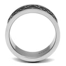 Men's Band Rings TK2921 Stainless Steel Ring with Epoxy in Jet