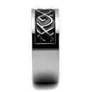 Men's Band Rings TK2921 Stainless Steel Ring with Epoxy in Jet