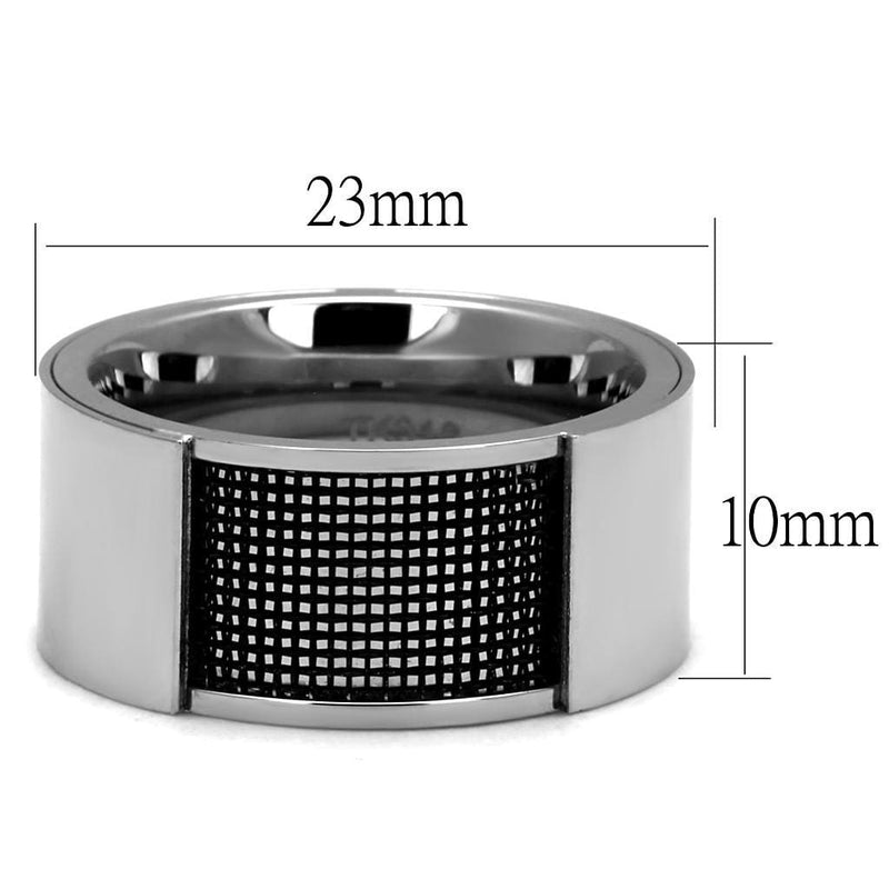 Men's Band Rings TK2923 Stainless Steel Ring with Epoxy in Jet