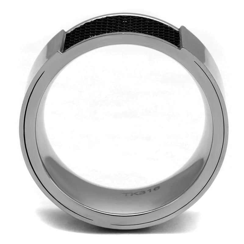 Men's Band Rings TK2923 Stainless Steel Ring with Epoxy in Jet