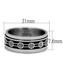 Silver Jewelry Rings Men's Band Rings TK2924 Stainless Steel Ring with Epoxy in Jet Alamode Fashion Jewelry Outlet