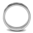 Silver Jewelry Rings Men's Band Rings TK2924 Stainless Steel Ring with Epoxy in Jet Alamode Fashion Jewelry Outlet