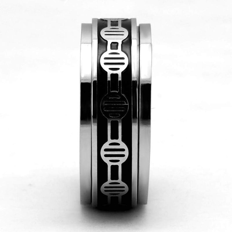 Men's Band Rings TK2924 Stainless Steel Ring with Epoxy in Jet