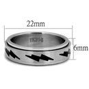 Silver Jewelry Rings Men's Band Rings TK2926 Stainless Steel Ring with Epoxy in Jet Alamode Fashion Jewelry Outlet