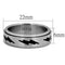 Silver Jewelry Rings Men's Band Rings TK2926 Stainless Steel Ring with Epoxy in Jet Alamode Fashion Jewelry Outlet