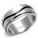 Men's Band Rings TK2929 Stainless Steel Ring with Epoxy in Jet