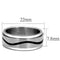 Men's Band Rings TK2929 Stainless Steel Ring with Epoxy in Jet