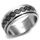 Men's Band Rings TK2930 Stainless Steel Ring with Epoxy in Jet