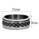 Men's Band Rings TK2930 Stainless Steel Ring with Epoxy in Jet