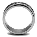 Men's Band Rings TK2930 Stainless Steel Ring with Epoxy in Jet