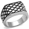 Silver Jewelry Rings Men's Band Rings TK3009 Stainless Steel Ring with Epoxy in Jet Alamode Fashion Jewelry Outlet