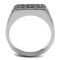 Silver Jewelry Rings Men's Band Rings TK3009 Stainless Steel Ring with Epoxy in Jet Alamode Fashion Jewelry Outlet