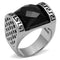 Silver Jewelry Rings Men's Band Rings TK3016 Stainless Steel Ring with Synthetic in Jet Alamode Fashion Jewelry Outlet